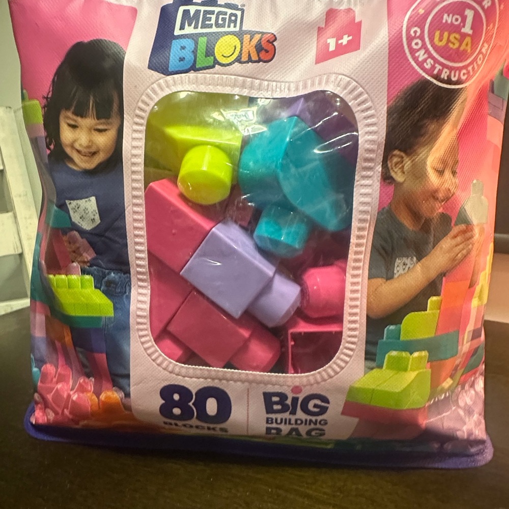 Mega Bloks 80-Piece Big Building Bag - Pink & Multicolor